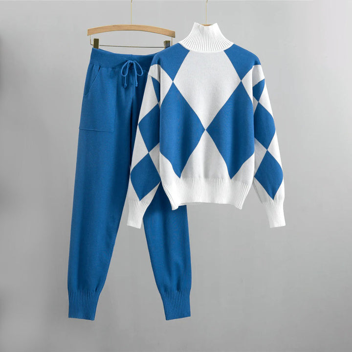 Blauw damespak met joggingbroek en trui