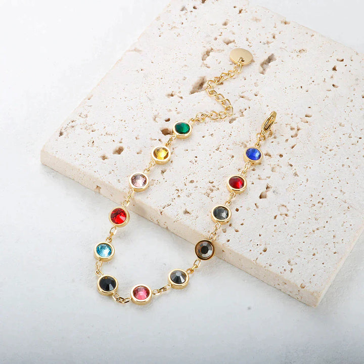 Kleurrijke kristallen bedelarmband