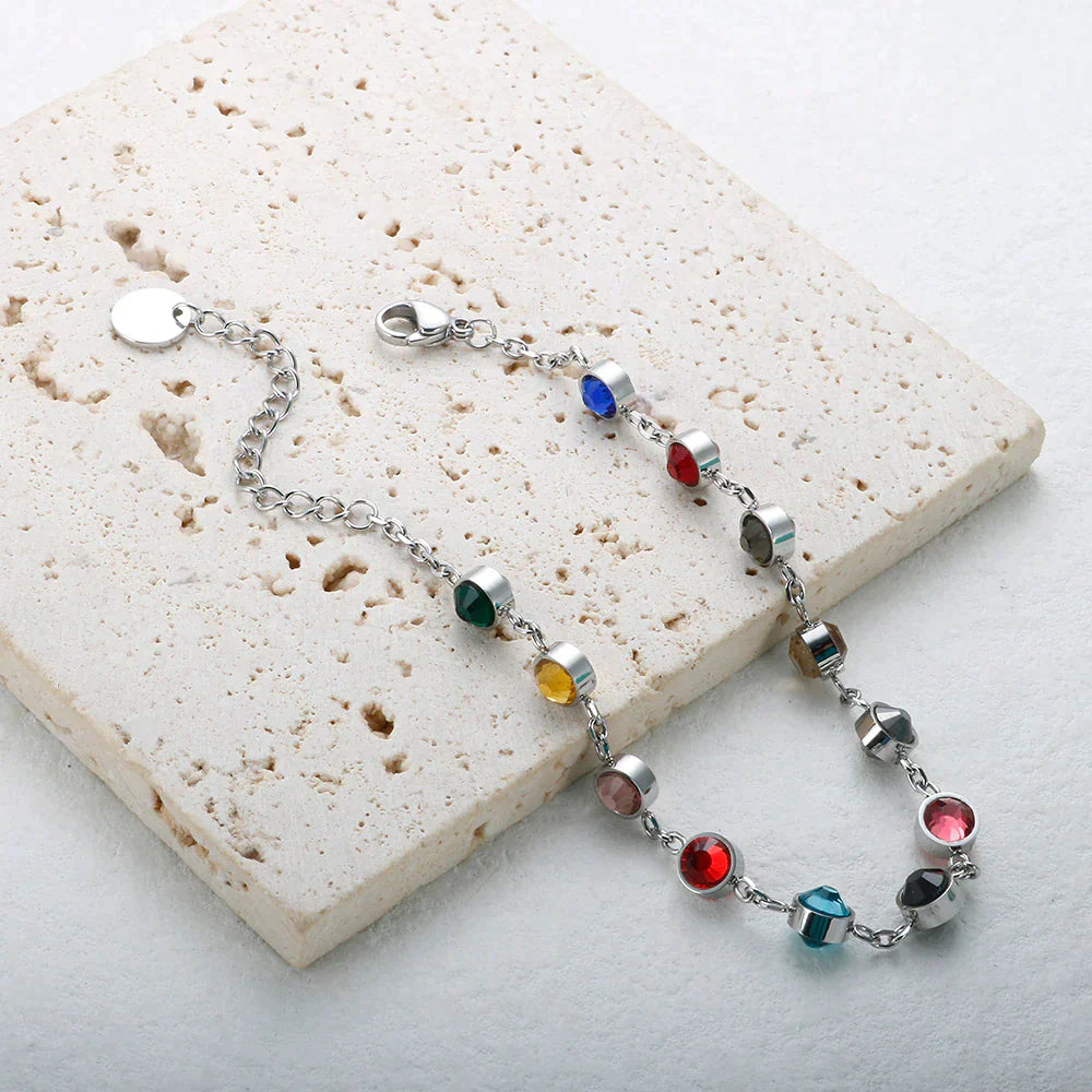 Kleurrijke kristallen bedelarmband