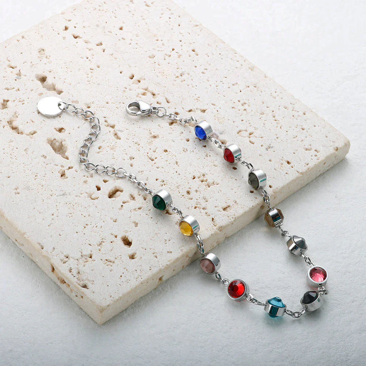 Kleurrijke kristallen bedelarmband
