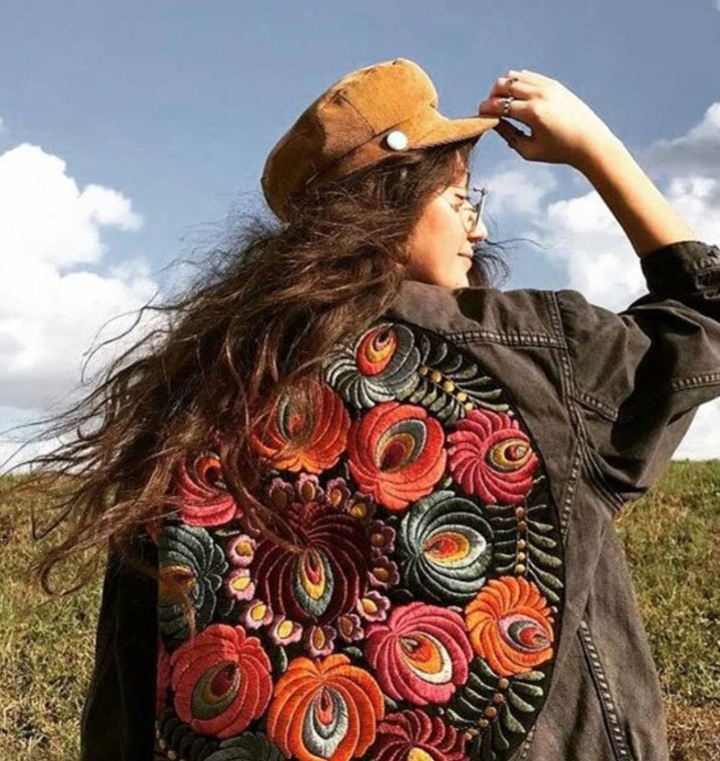 Stijlvolle spijkerjas voor Vrouwen - met bloemenprint