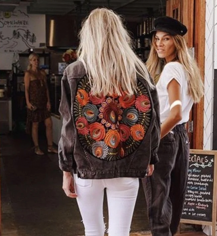 Stijlvolle spijkerjas voor Vrouwen - met bloemenprint