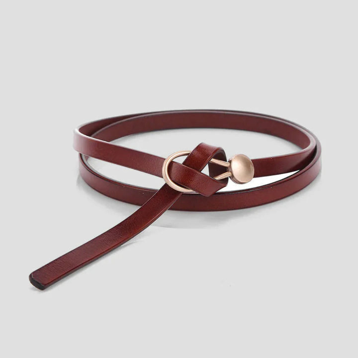 Dunne imitatieleren riem met strik voor dames
