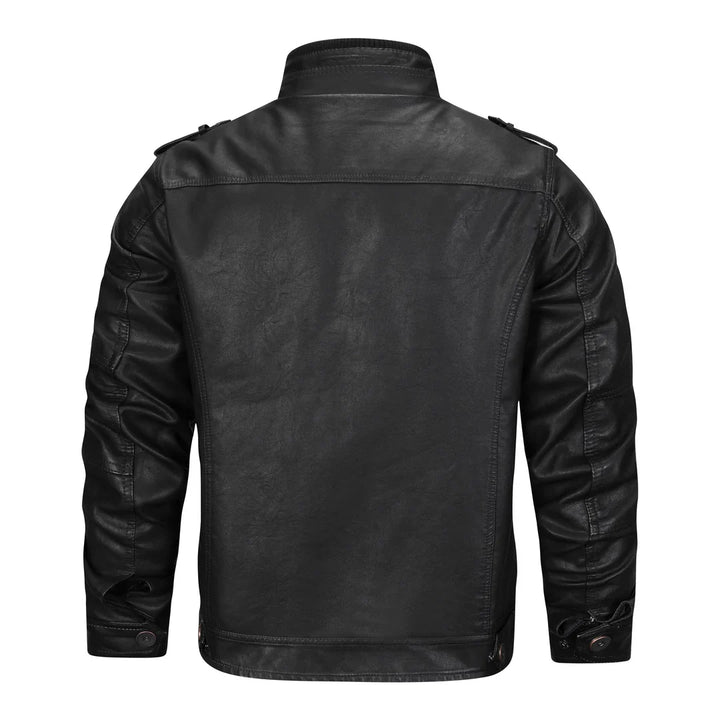 Zwarte Leren Jas met Tijdloze Vintage Look