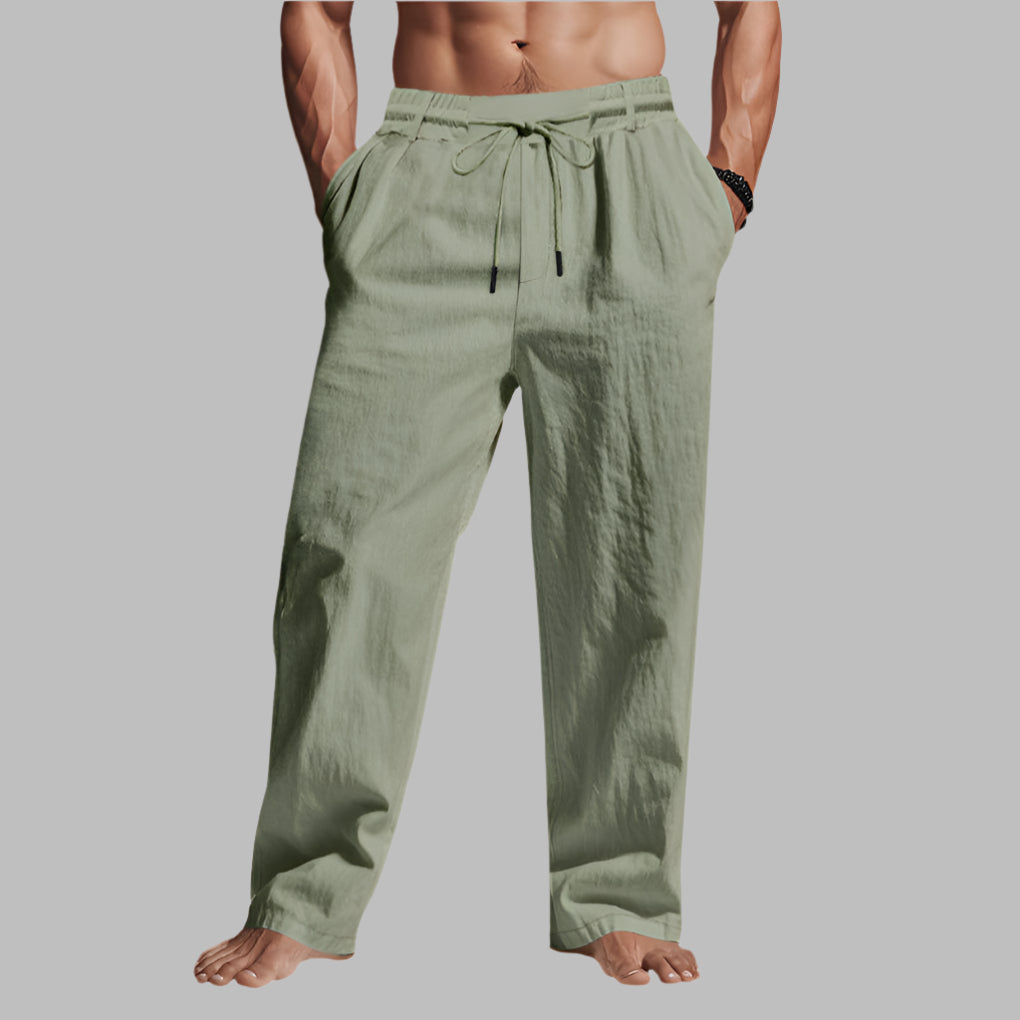 Linnen Relaxed Fit Trekkoord Broek