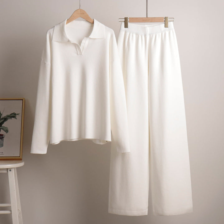 Lounge Set met Brede Broek en Polosweater