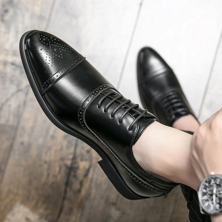 Gepolijste leren brogue Oxford-schoenen voor heren