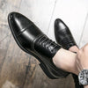 Gepolijste leren brogue Oxford-schoenen voor heren