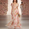 Maxi-jurk met wijde mouwen en fit en flared mouwen