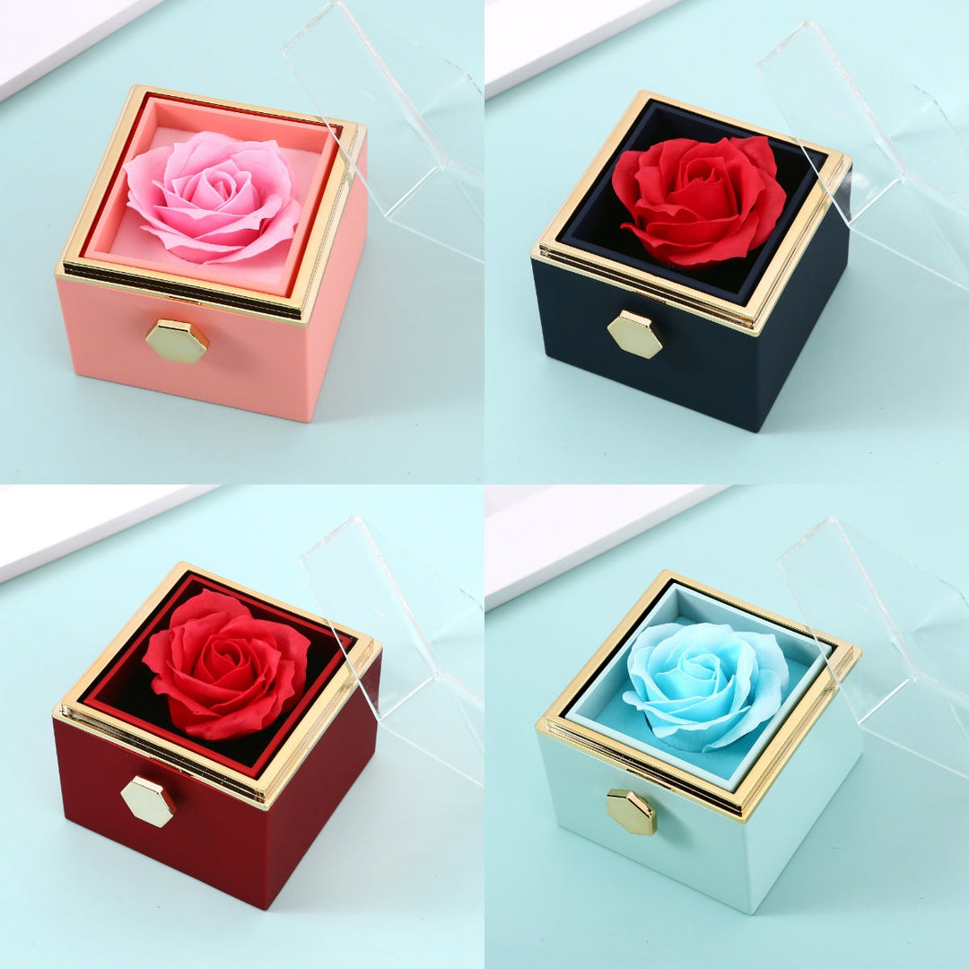 Cadeauset met Echte Roos & Dubbele Hart Halsketting