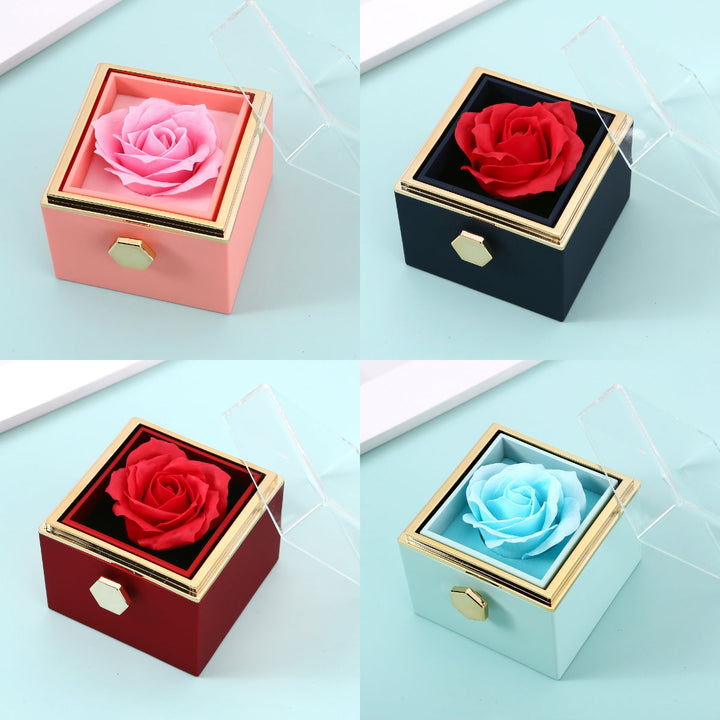 Cadeauset met Echte Roos & Dubbele Hart Halsketting
