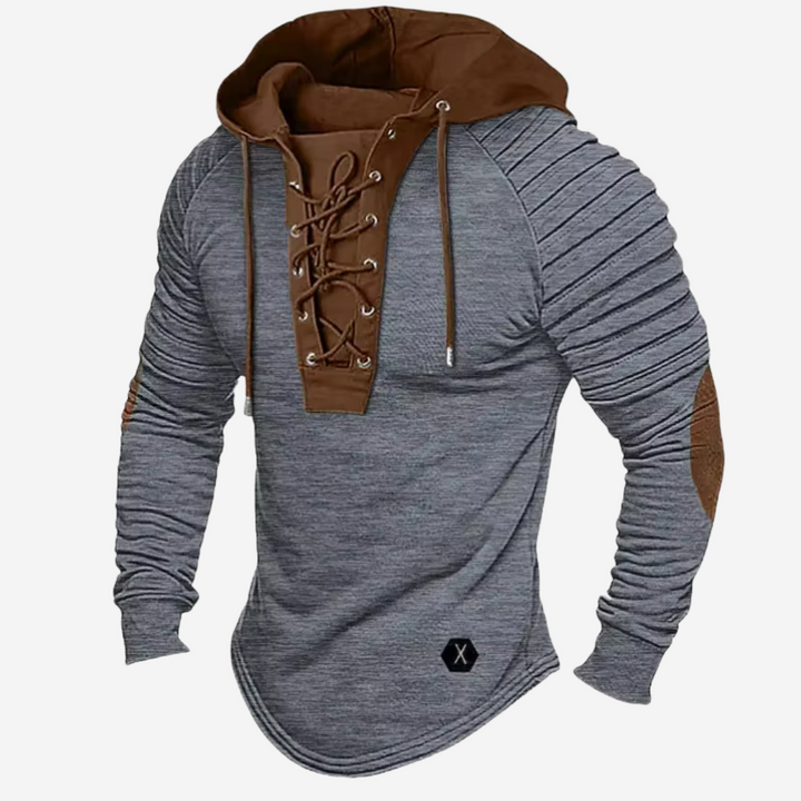 Mason – Sportieve Streetwear Hoodie met Vetersluiting