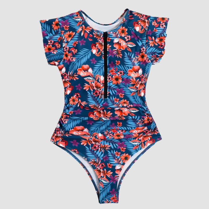 Camouflage Bandeau Zwempak met Ritssluiting