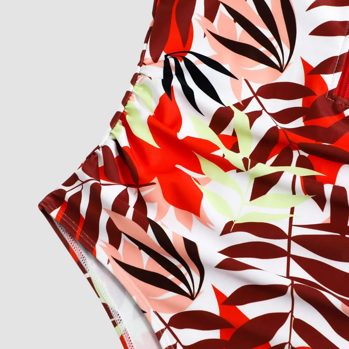 Camouflage Bandeau Zwempak met Ritssluiting