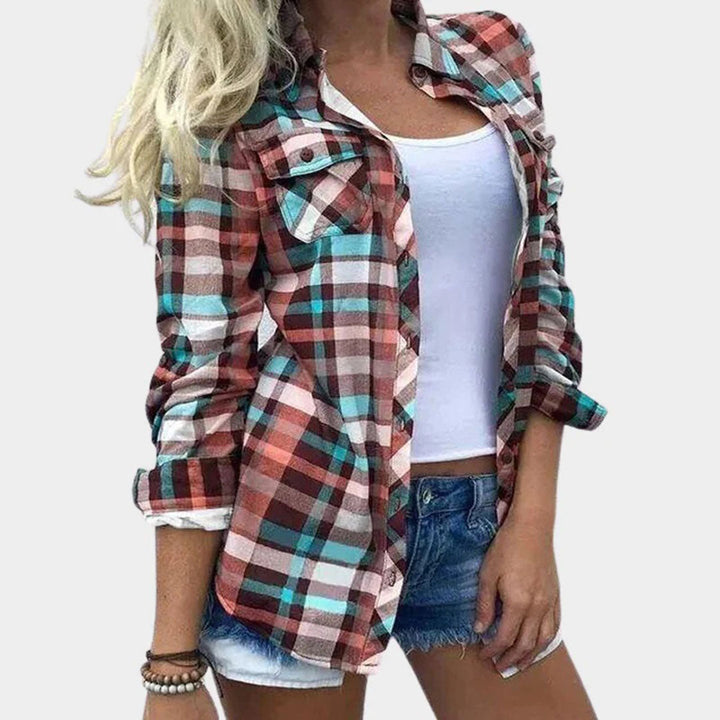 Casual Damesblouse met Geruit Dessin