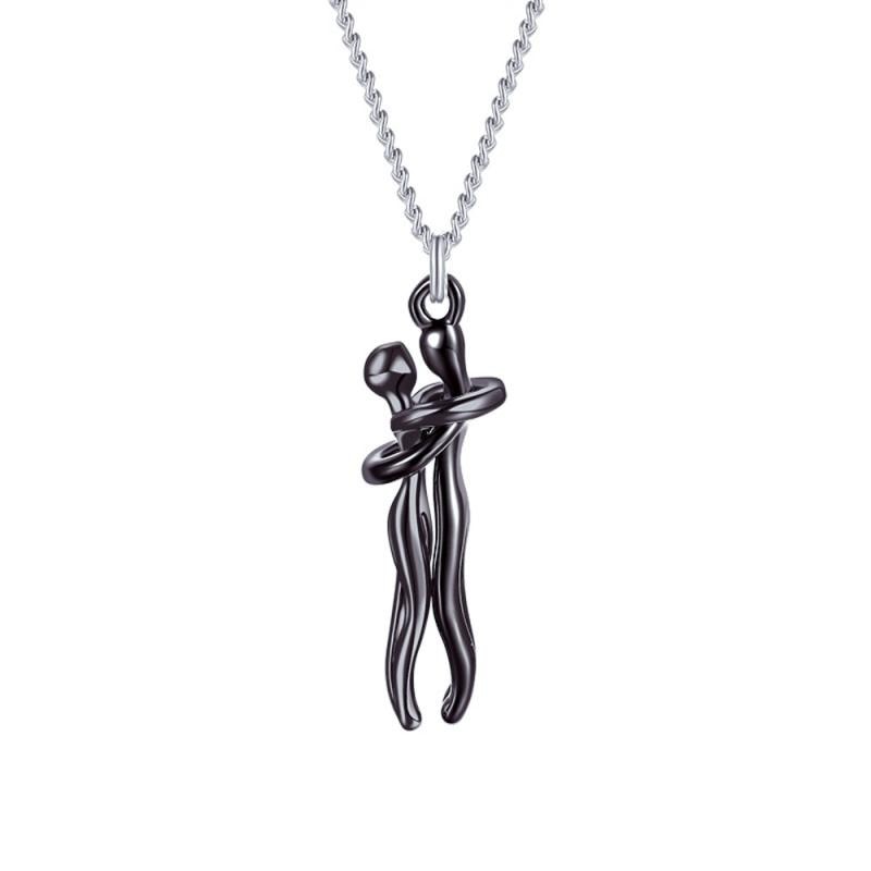 Gouden omhelzing paar hanger ketting