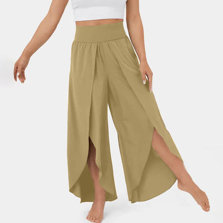 Waist Palazzo Broek met Vloeiende Pijpen