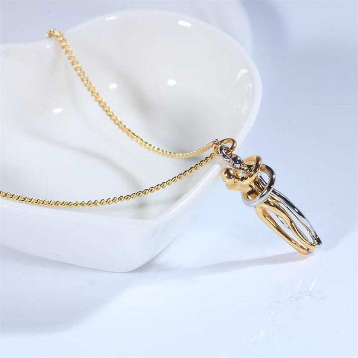 Gouden omhelzing paar hanger ketting