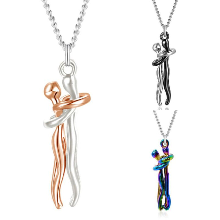 Gouden omhelzing paar hanger ketting