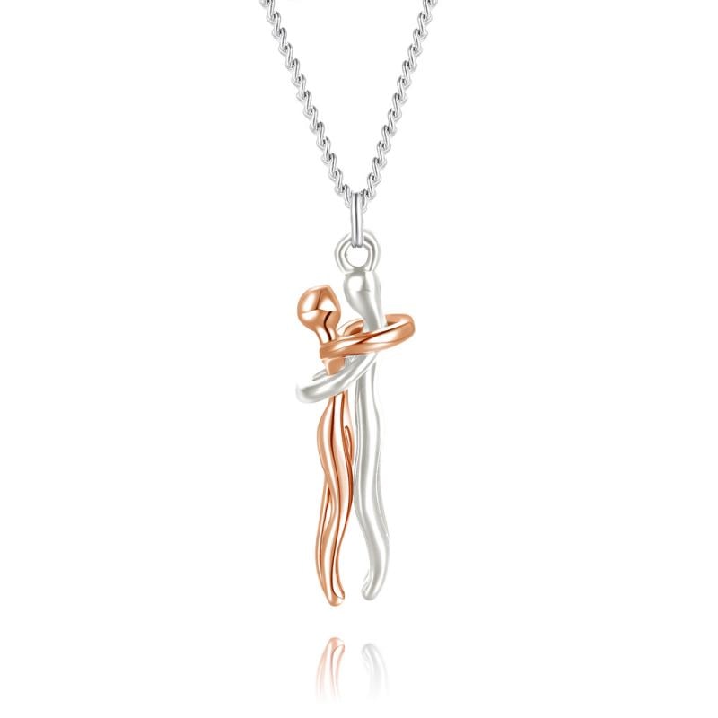 Gouden omhelzing paar hanger ketting