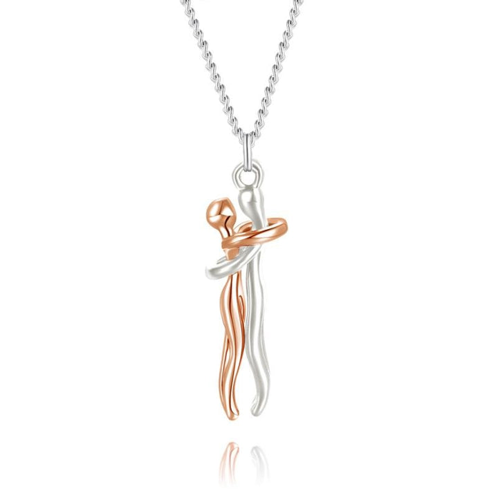 Gouden omhelzing paar hanger ketting