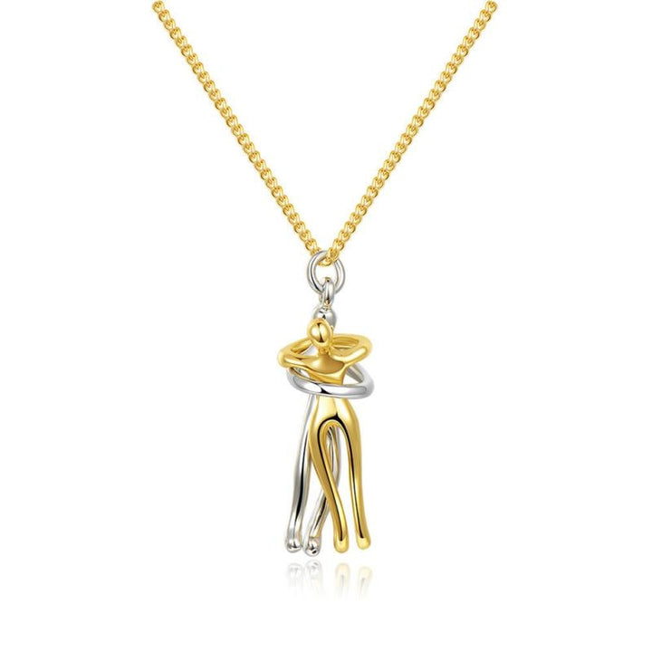 Gouden omhelzing paar hanger ketting
