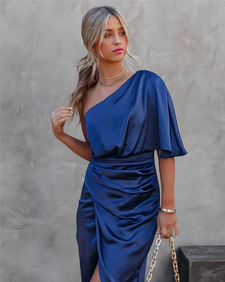 Mireille – Elegante Cocktailjurk met Eén Schouder