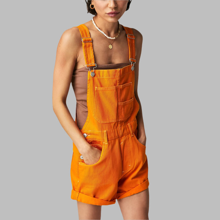 Mouwloze denim jumpsuit