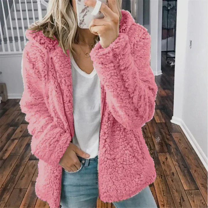 Casual fluffy damesjas met capuchon - Mimi