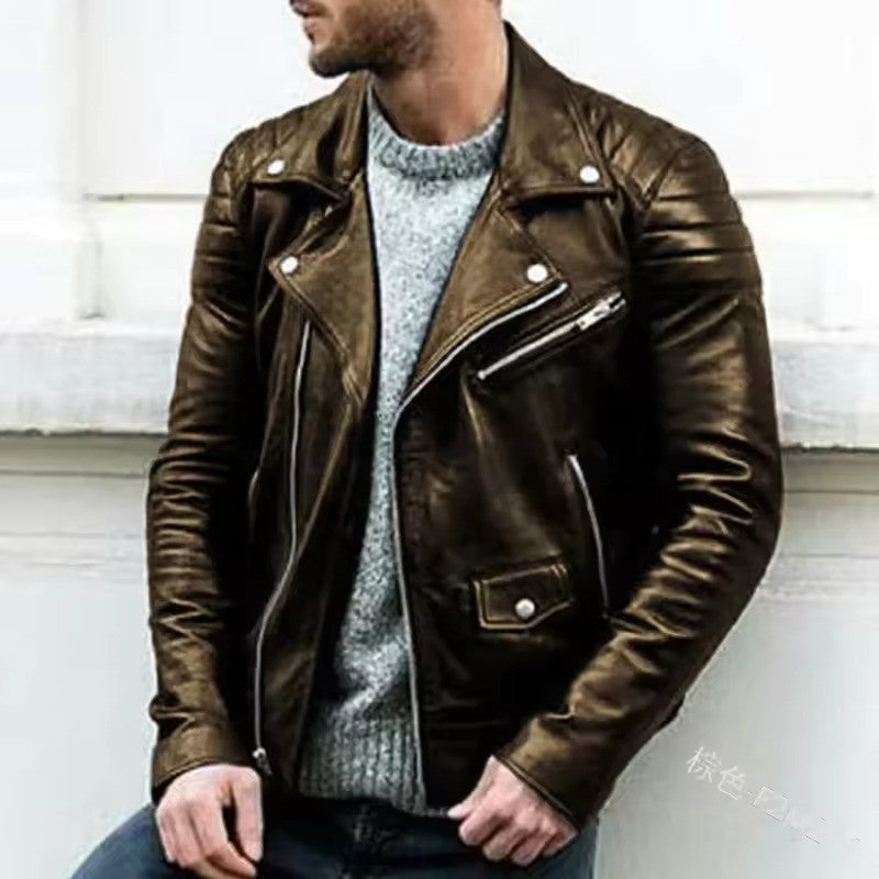 Leren Bikerjack voor Heren met Stoere Retro Look