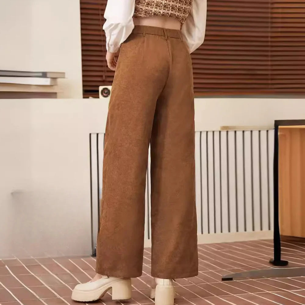 Tijdloze Corduroy Dames Broek met Klassieke Regular Fit