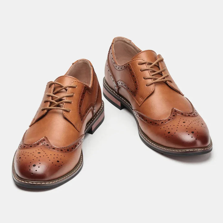Leren Wingtip Brogue Oxford veterschoenen