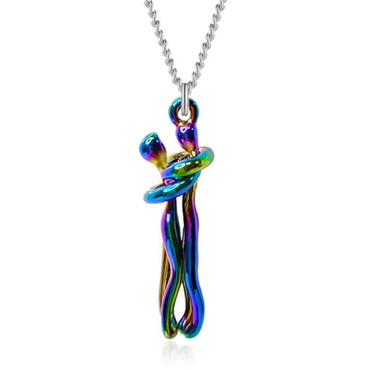 Gouden omhelzing paar hanger ketting