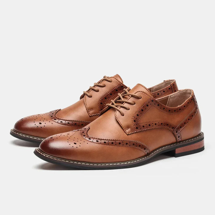Leren Wingtip Brogue Oxford veterschoenen