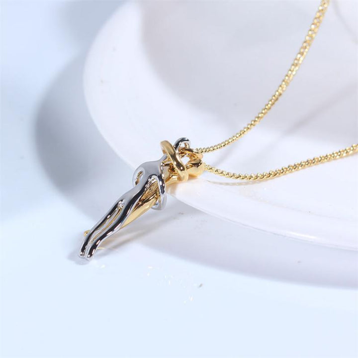 Gouden omhelzing paar hanger ketting