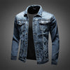 Slim Fit Motorstijl Spijkerjack voor Heren