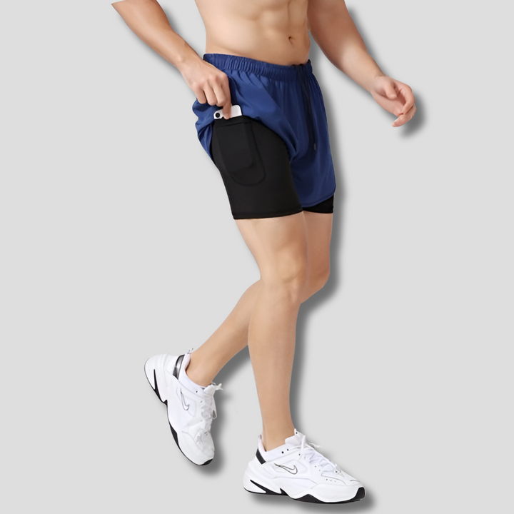 Sneldrogende hardloopshort voor heren met ritssluiting