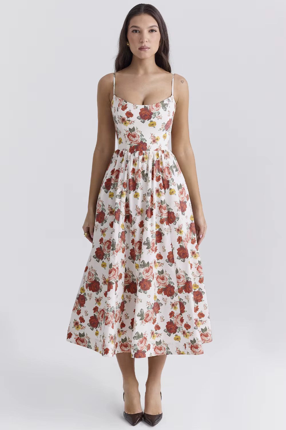 Vintage Zomerjurk met Elegante A-lijn en Vierkante Halslijn