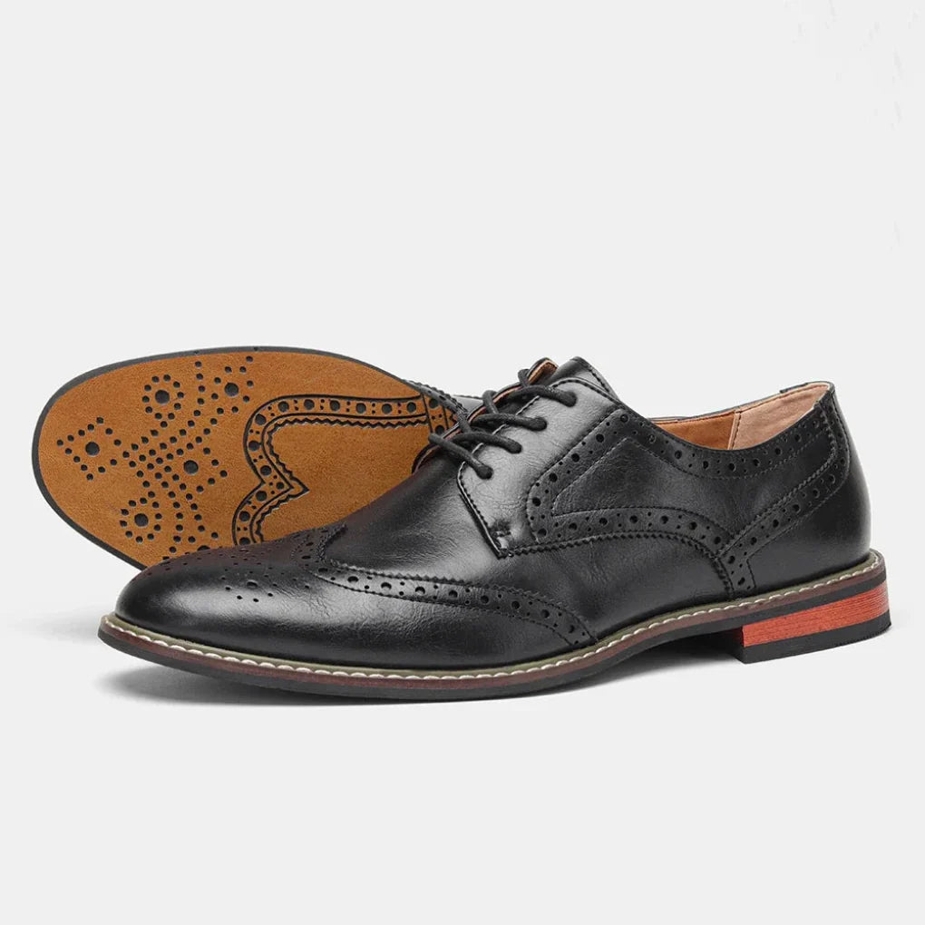 Leren Wingtip Brogue Oxford veterschoenen