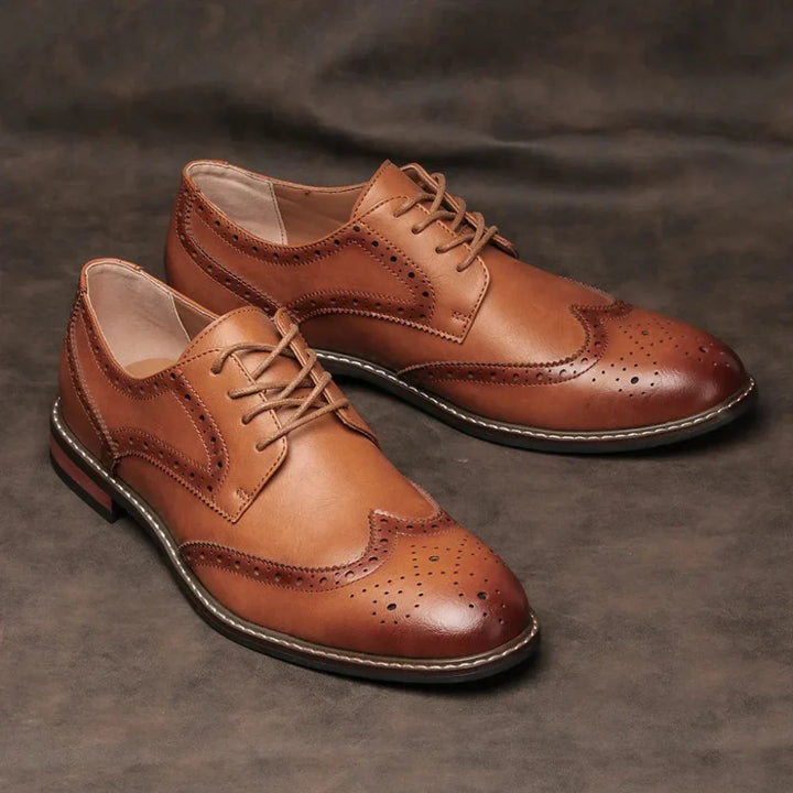 Leren Wingtip Brogue Oxford veterschoenen