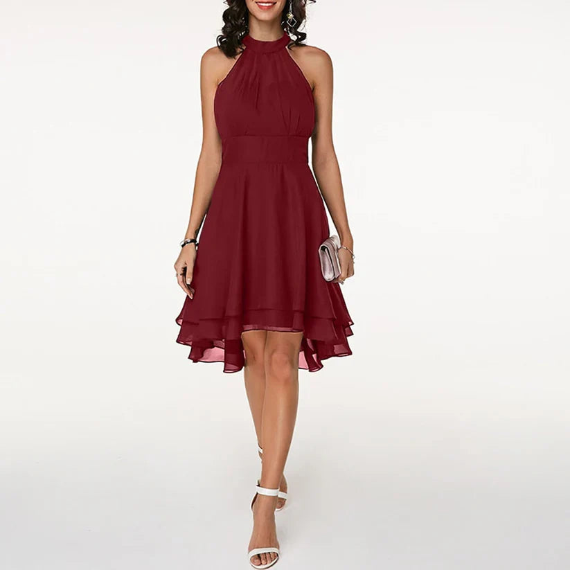 Elegante Halterjurk met Ruffle Zoom voor de Zomer