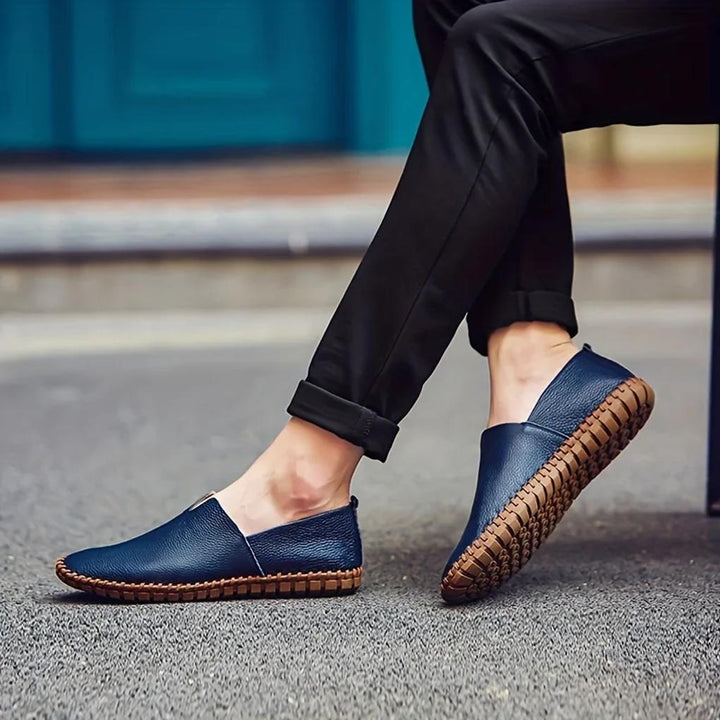 Elegante loafers van mat echt leer