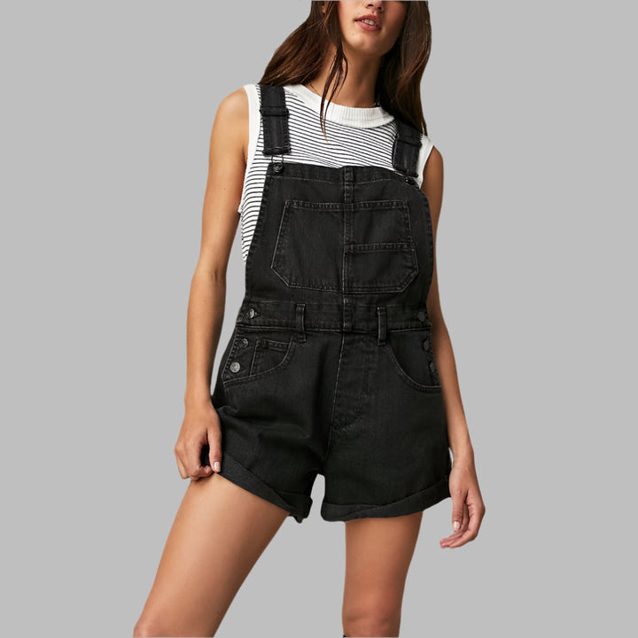 Mouwloze denim jumpsuit
