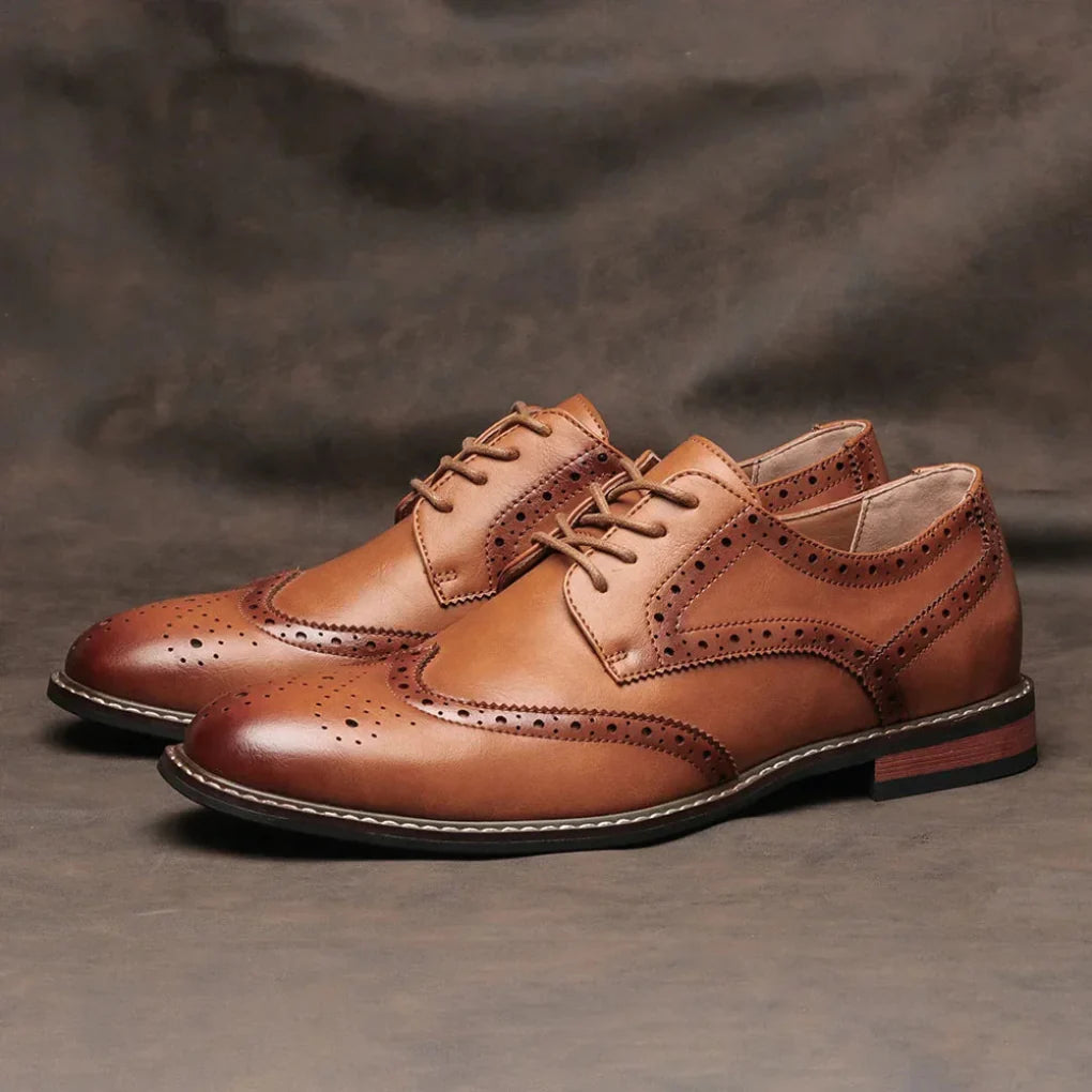 Leren Wingtip Brogue Oxford veterschoenen
