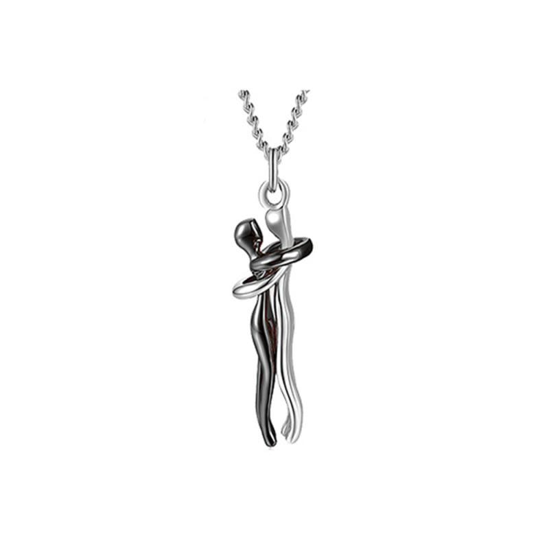 Gouden omhelzing paar hanger ketting