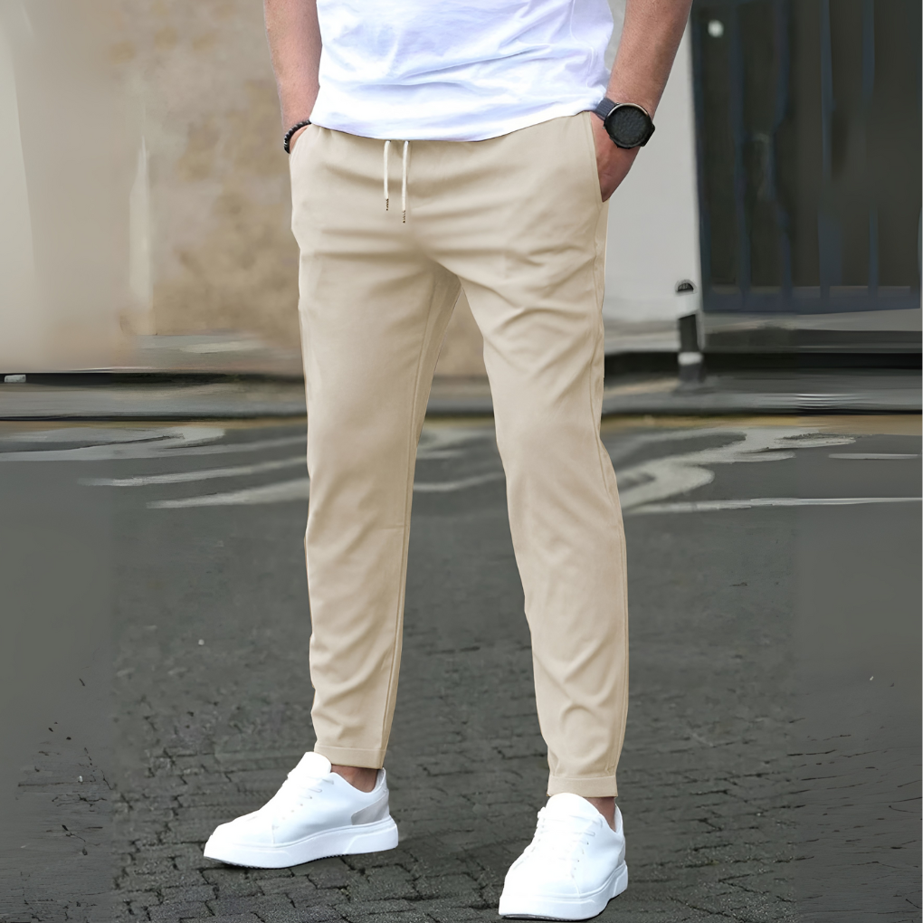 Heren Slim Fit Trekkoordbroek