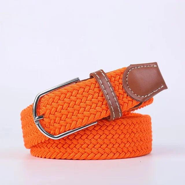 Elastische Lederen Riem met Stijlvolle Gesp