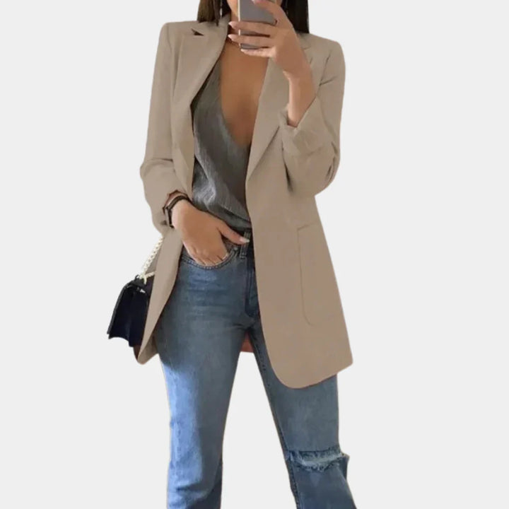 Nova – Lange Slim Fit Blazer voor Dames