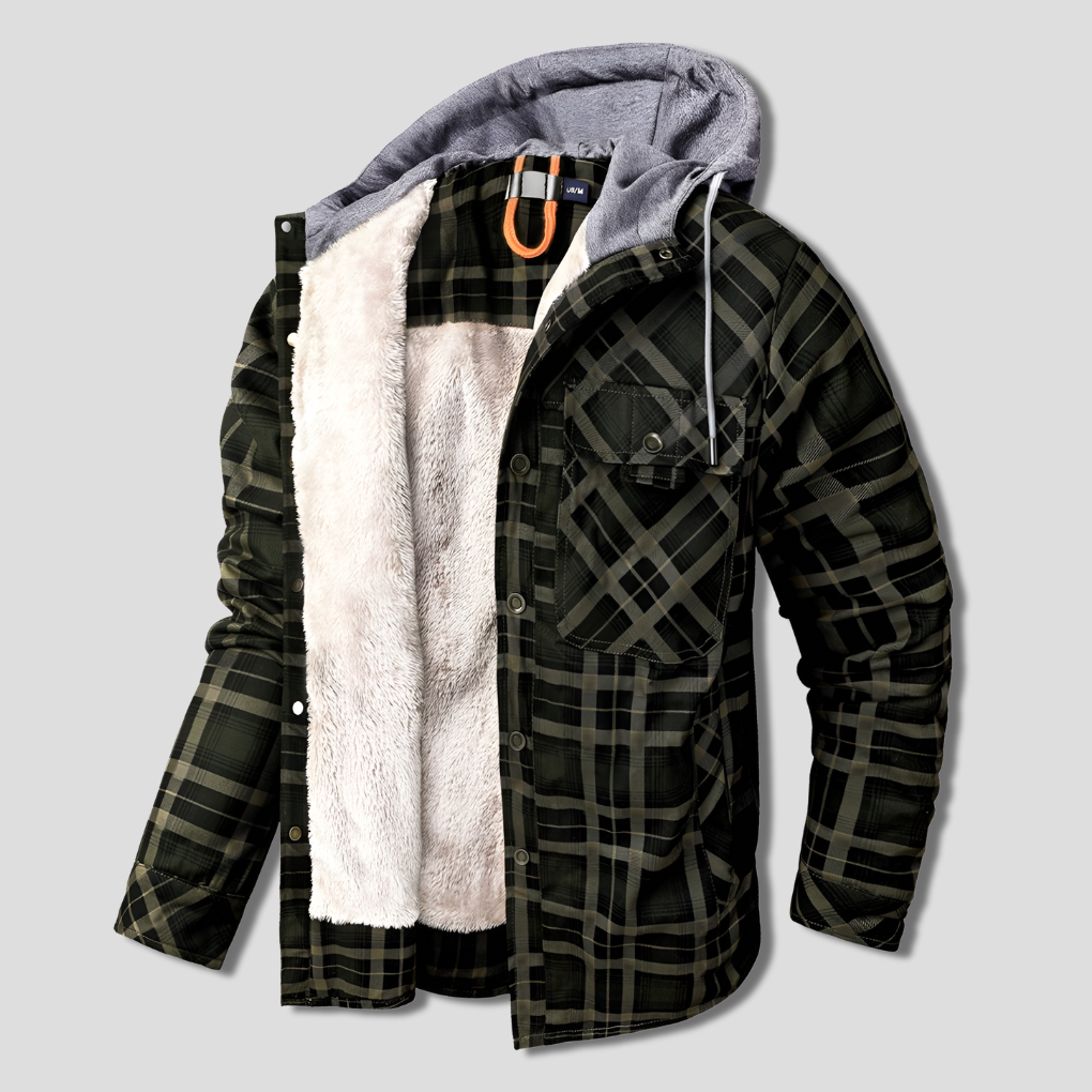 Ruben - Tijdloos stoer geruit overhemd vest blouse met capuchon heren