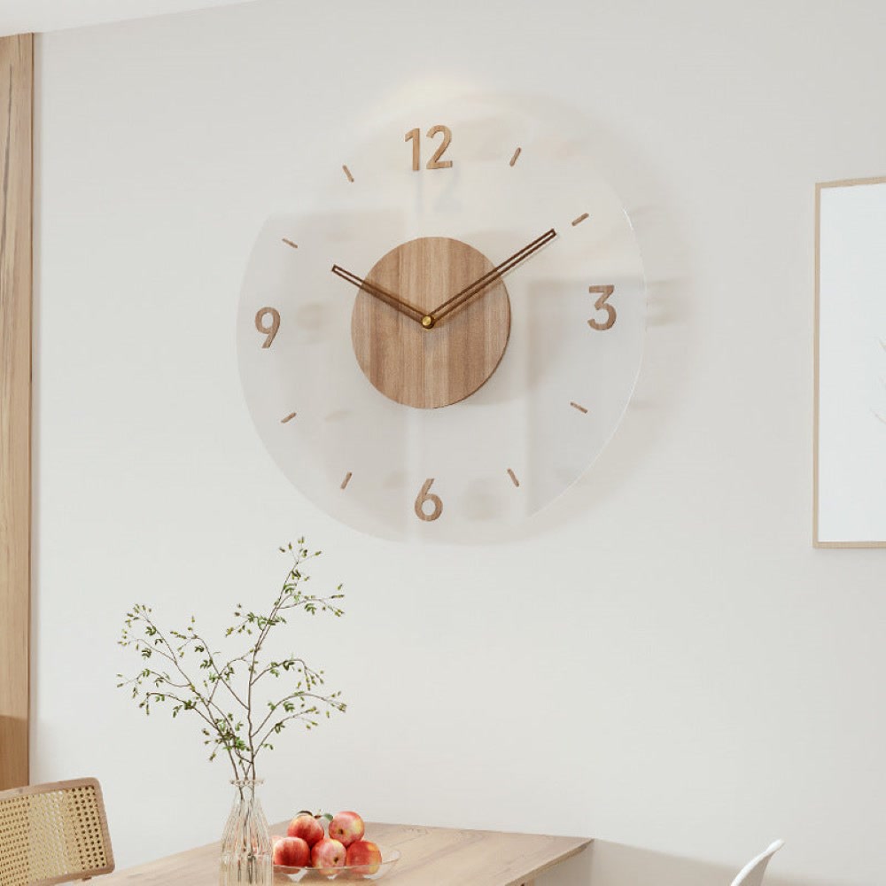 Stille Houten Wandklok met Minimalistisch Design
